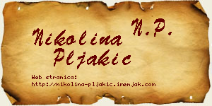 Nikolina Pljakić vizit kartica